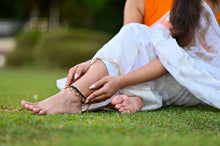 Load image into Gallery viewer, Black Handmade wax Thread Macrame Anklet