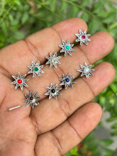 Load image into Gallery viewer, Star 13mm Stone Screw sterling Silver nosepin
