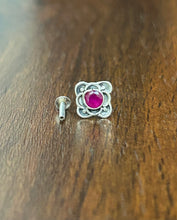 Load image into Gallery viewer, 8mm Stone Screw sterling Silver nosepin
