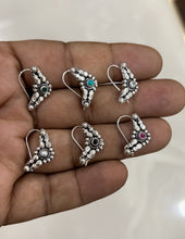 Load image into Gallery viewer, Handmade Nose Nath sterling silver 92.5 with semiprecious stones