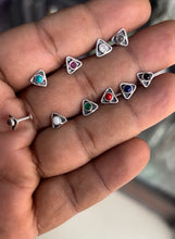 Load image into Gallery viewer, 6mm Triangle Stone Screw sterling Silver nosepin