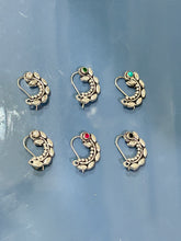 Load image into Gallery viewer, Handmade Nose Nath sterling silver 92.5 with semiprecious stones