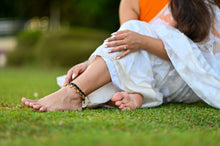 Load image into Gallery viewer, Black Handmade wax Thread Macrame Anklet