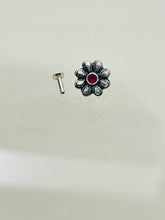 Load image into Gallery viewer, 11mm Stone Screw sterling Silver nosepin