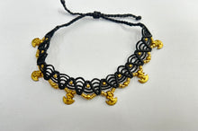 Load image into Gallery viewer, Black Handmade wax Thread Macrame Anklet