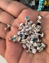 Load image into Gallery viewer, Handmade 6mm square Screw sterling Silver nosepin