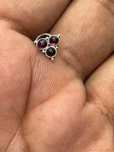 Load image into Gallery viewer, Triangle Sterling Silver 92.5 Wire Nosepin with Semi precious stones