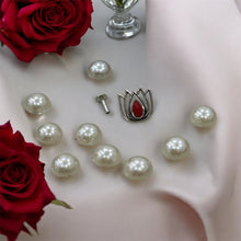 Load image into Gallery viewer, Lotus Stone Screw sterling Silver 92.5 nosepin 11x11mm