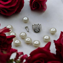 Load image into Gallery viewer, Lotus Stone Screw sterling Silver 92.5 nosepin 11x11mm