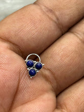 Load image into Gallery viewer, Triangle Sterling Silver 92.5 Wire Nosepin with Semi precious stones