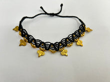 Load image into Gallery viewer, Black Handmade wax Thread Macrame Anklet