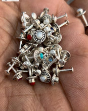Load image into Gallery viewer, 7mm Stone Screw sterling Silver nosepin
