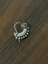 Load image into Gallery viewer, Handmade Nose Nath sterling silver 92.5 with semiprecious stones