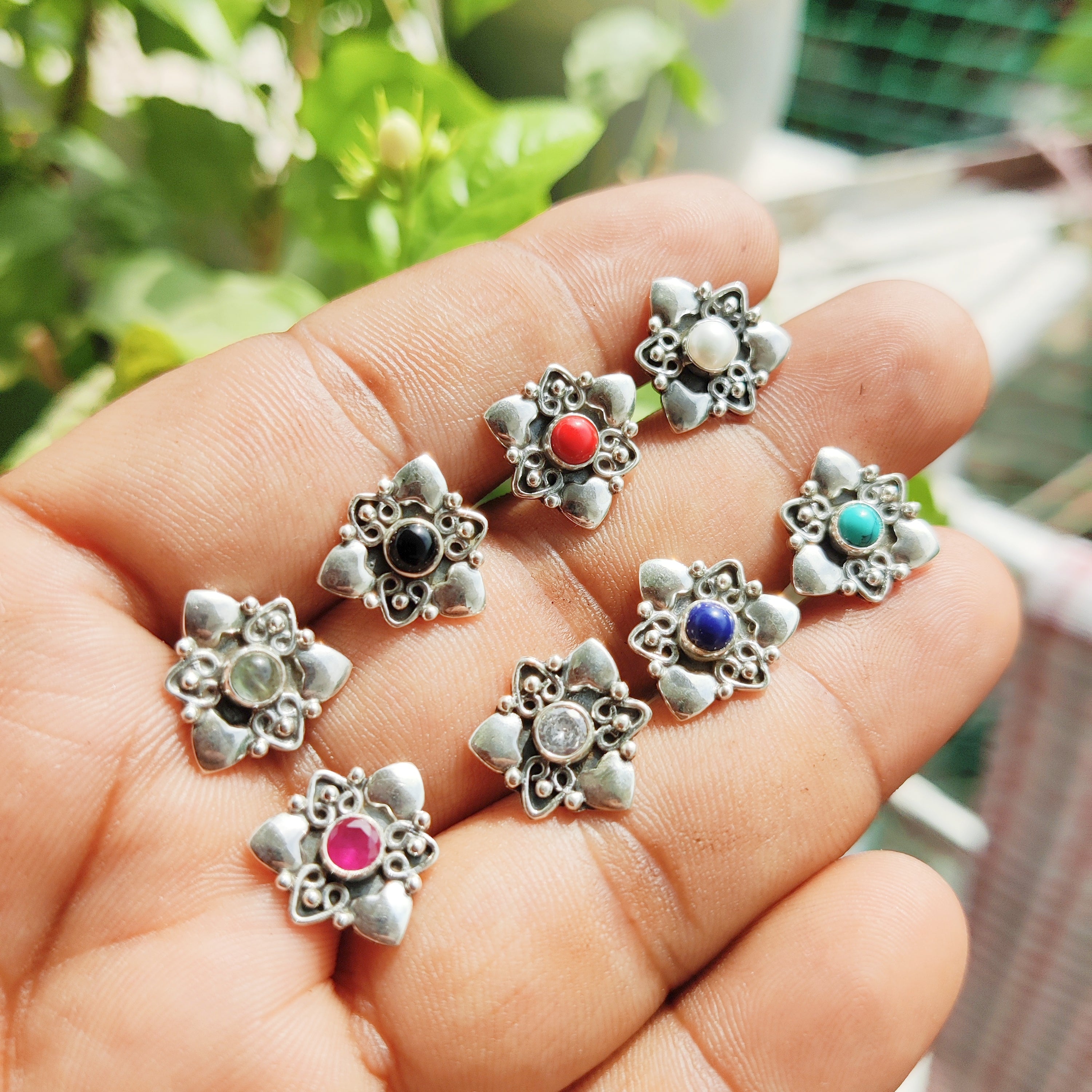 Nazar battu sterling silver nosepin main image 0