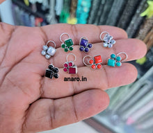 Load image into Gallery viewer, Sterling silver 92.5 four stones wire nosepins with semiprecious stones