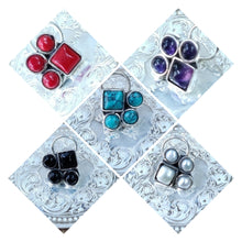 Load image into Gallery viewer, Sterling silver 92.5 four stones wire nosepins with semiprecious stones