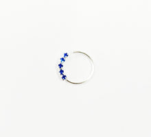 Load image into Gallery viewer, Coloured Zircon Sterling Silver 92.5 Nosering ANARO FASHIONS