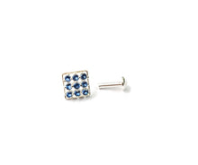 Load image into Gallery viewer, Square Zircon Screw sterling Silver nosepin