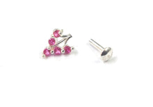 Load image into Gallery viewer, Triangular Zircon Screw sterling Silver nosepin