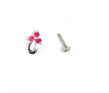 Load image into Gallery viewer, Zircon Screw sterling Silver nosepin