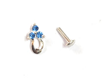 Load image into Gallery viewer, Zircon Screw sterling Silver nosepin