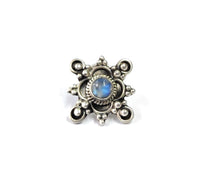 Load image into Gallery viewer, 17mm Sterling Wire Nosepin with semiprecious stones