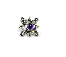 Load image into Gallery viewer, 17mm Sterling Wire Nosepin with semiprecious stones