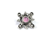 Load image into Gallery viewer, 17mm Sterling Wire Nosepin with semiprecious stones