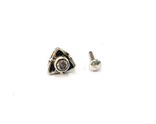 Load image into Gallery viewer, 6mm Triangle Stone Screw sterling Silver nosepin