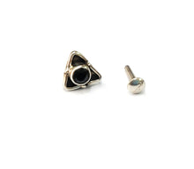 Load image into Gallery viewer, 6mm Triangle Stone Screw sterling Silver nosepin