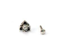 Load image into Gallery viewer, 6mm Triangle Stone Screw sterling Silver nosepin