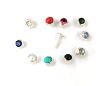 Load image into Gallery viewer, Plain Stone Screw sterling Silver nosepin