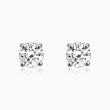 Load image into Gallery viewer, Unisex Diamond Cut Zircon Sterling Silver 92.5 Ear Studs. ANARO FASHIONS