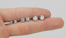 Load image into Gallery viewer, Unisex Diamond Cut Zircon Sterling Silver 92.5 Ear Studs. ANARO FASHIONS