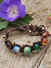 Load image into Gallery viewer, Handmade Unisex Natural stones beads Seven Chakra Bracelet ANARO FASHIONS