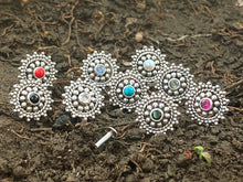 Load image into Gallery viewer, Handmade Daisy 12mm Screw sterling Silver nosepin