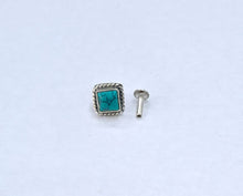 Load image into Gallery viewer, Handmade 6mm square Screw sterling Silver nosepin
