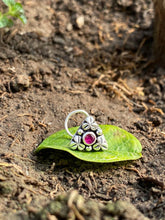 Load image into Gallery viewer, Ruby silver nosepins