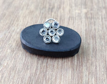 Load image into Gallery viewer, Flower Sterling Silver Nosepin with semiprecious stones ANARO FASHIONS