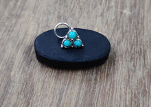 Load image into Gallery viewer, Triangle Sterling Silver 92.5 Wire Nosepin with Semi precious stones ANARO FASHIONS