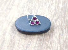 Load image into Gallery viewer, Triangle Sterling Silver 92.5 Wire Nosepin with Semi precious stones ANARO FASHIONS