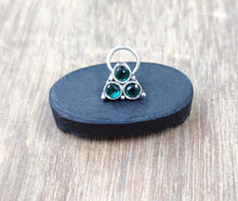 Load image into Gallery viewer, Triangle Sterling Silver 92.5 Wire Nosepin with Semi precious stones ANARO FASHIONS