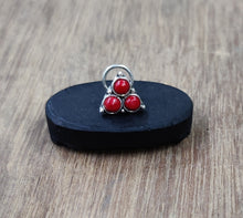 Load image into Gallery viewer, Triangle Sterling Silver 92.5 Wire Nosepin with Semi precious stones ANARO FASHIONS