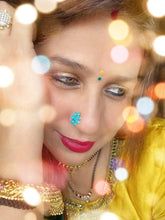 Load image into Gallery viewer, Eight Stone Sterling Silver 92.5 Wire Nosepin with Semiprecious stones ANARO FASHIONS