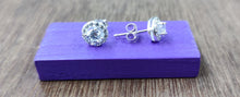 Load image into Gallery viewer, 7mm White Zircon Sterling Silver 92.5 Studs ANARO FASHIONS