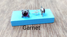 Load image into Gallery viewer, 13mm Semiprecious stone Ear Studs sterling Silver 92.5 ANARO FASHIONS