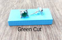 Load image into Gallery viewer, 13mm Semiprecious stone Ear Studs sterling Silver 92.5 ANARO FASHIONS