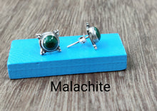 Load image into Gallery viewer, 13mm Semiprecious stone Ear Studs sterling Silver 92.5 ANARO FASHIONS