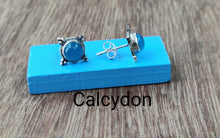 Load image into Gallery viewer, 13mm Semiprecious stone Ear Studs sterling Silver 92.5 ANARO FASHIONS