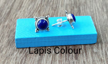 Load image into Gallery viewer, 13mm Semiprecious stone Ear Studs sterling Silver 92.5 ANARO FASHIONS